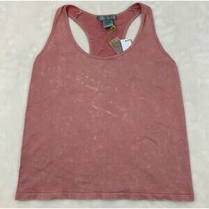 NWT Good Luck Gem Women's Pink Cropped Racerback Tank Top Size Large‎